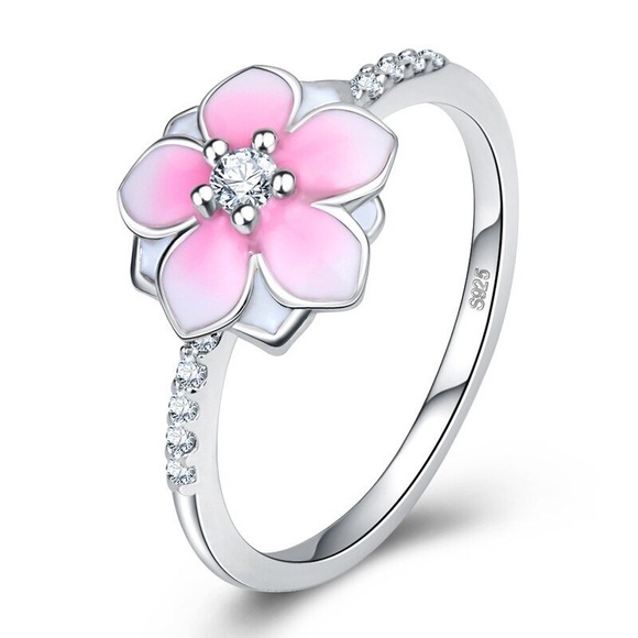 Yukon Decorations Jewelry - Pink Cherry Blossom Enamel Ring